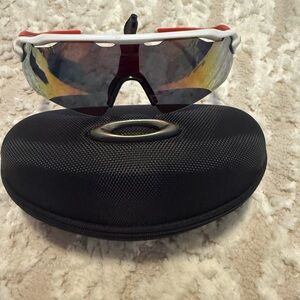 Oakley Red and White Sports Glasses